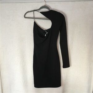 Hello Molly Dress Asymmetrical One Sleeve Black Size Medium Worn Once!